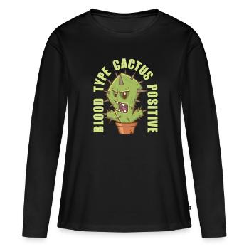 Cactus arbuste Cactus piquant jardinier de jardin - T-shirt manches longues Premium bio Femme - noir - Devant - Julia (174cm)