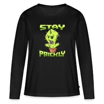 Cactus arbuste Cactus piquant jardinier de jardin - T-shirt manches longues Premium bio Femme - noir - Devant - Julia (174cm)