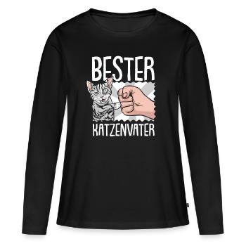 Location de chat Chat Domestique Cat - T-shirt manches longues Premium bio Femme - noir - Devant - Julia (174cm)