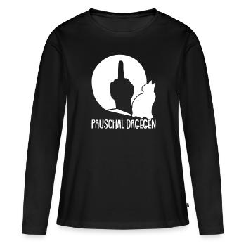 Location de chat Chat Domestique Cat - T-shirt manches longues Premium bio Femme - noir - Devant - Julia (174cm)