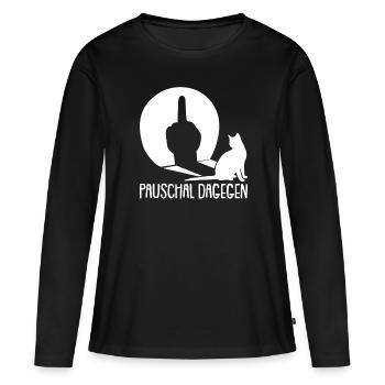 Location de chat Chat Domestique Cat - T-shirt manches longues Premium bio Femme - noir - Devant - Julia (174cm)