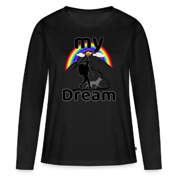 My Dream dog hiking with wife - Women's Premium Organic Long Sleeve Shirt - black - Front - Julia (174cm)