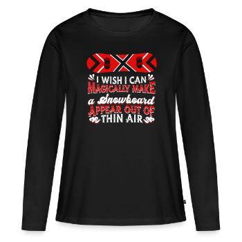 Snowboard Snowboarder Snowboarding - T-shirt manches longues Premium bio Femme - noir - Devant - Julia (174cm)