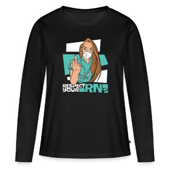 Infirmier - T-shirt manches longues Premium bio Femme - noir - Devant - Julia (174cm)