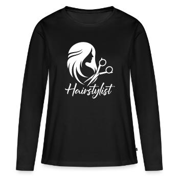 Coiffeur Coiffeur Coiffure Coiffure Coiffure Coiffure - T-shirt manches longues Premium bio Femme - noir - Devant - Julia (174cm)