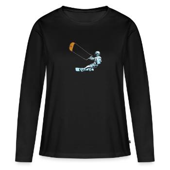 Kitesurfing Kiteboarding Kite Kite Kiten - Women's Premium Organic Long Sleeve Shirt - black - Front - Julia (174cm)