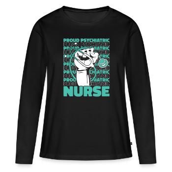 Infirmier - T-shirt manches longues Premium bio Femme - noir - Devant - Julia (174cm)