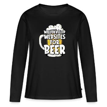 Web Developer Web Developer Web Developer - Women's Premium Organic Long Sleeve Shirt - black - Front - Julia (174cm)
