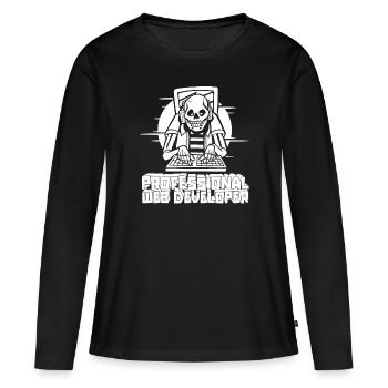 Web Developer Web Developer Web Developer - Women's Premium Organic Long Sleeve Shirt - black - Front - Julia (174cm)