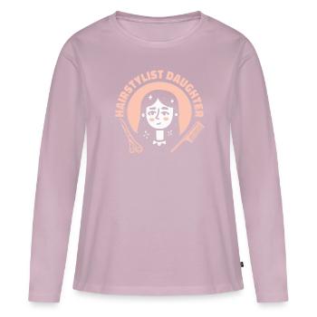 Coiffeuse Coiffeuse Fille - T-shirt manches longues Premium bio Femme - rose poudré - Devant - Julia (174cm)