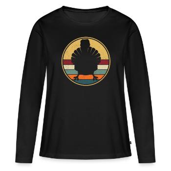 Action de grâce - T-shirt manches longues Premium bio Femme - noir - Devant - Julia (174cm)