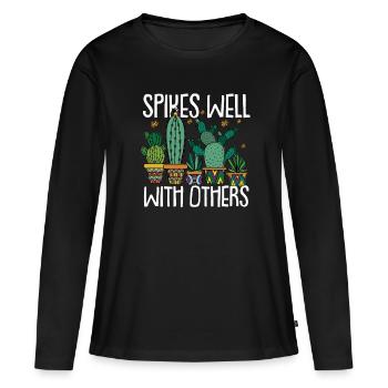 Cactus Garden Cactus - T-shirt manches longues Premium bio Femme - noir - Devant - Julia (174cm)