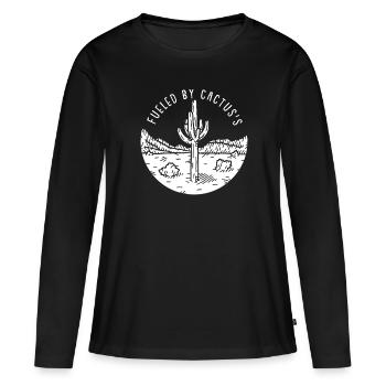 Cactus Jardin Cactus - T-shirt manches longues Premium bio Femme - noir - Devant - Julia (174cm)