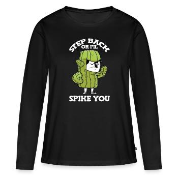 Cactus Jardin Cactus - T-shirt manches longues Premium bio Femme - noir - Devant - Julia (174cm)