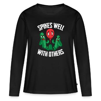 Cactus Jardin Cactus - T-shirt manches longues Premium bio Femme - noir - Devant - Julia (174cm)