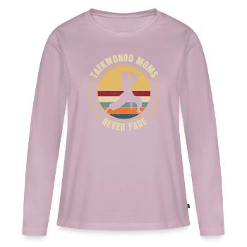 Taekwondo Mère Taekwondo Mama - T-shirt manches longues Premium bio Femme - rose poudré - Devant - Julia (174cm)