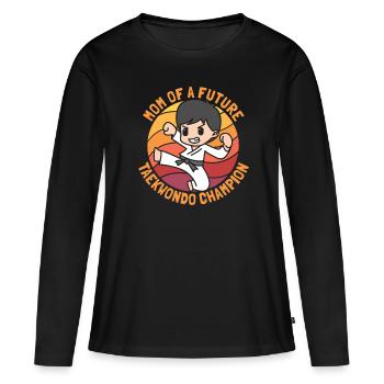 Taekwondo Taekwondo Mama - T-shirt manches longues Premium bio Femme - noir - Devant - Julia (174cm)