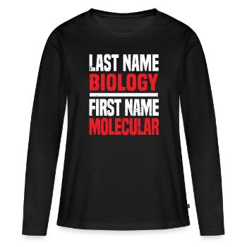 Biologiste Biologiste moléculaire - T-shirt manches longues Premium bio Femme - noir - Devant - Julia (174cm)