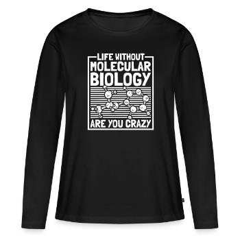 Biologiste Biologiste moléculaire - T-shirt manches longues Premium bio Femme - noir - Devant - Julia (174cm)