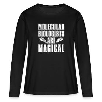 Biologiste Biologiste Magique Moléculaire Biologiste - T-shirt manches longues Premium bio Femme - noir - Devant - Julia (174cm)