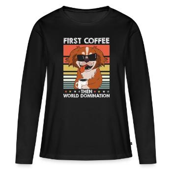 Lunettes de soleil au café de Pékin - T-shirt manches longues Premium bio Femme - noir - Devant - Julia (174cm)