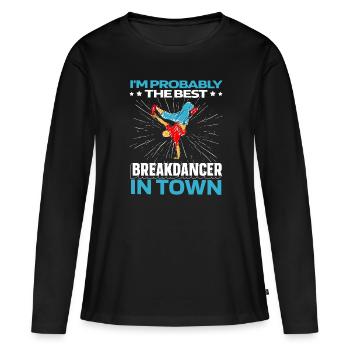 Breakdance Breakdancer Breakdance Drôle - T-shirt manches longues Premium bio Femme - noir - Devant - Julia (174cm)
