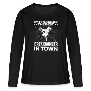 Breakdance Breakdancer Breakdance Drôle - T-shirt manches longues Premium bio Femme - noir - Devant - Julia (174cm)
