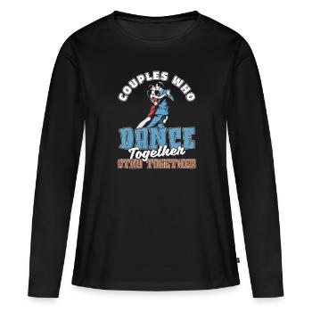 Couple professeur de danse - T-shirt manches longues Premium bio Femme - noir - Devant - Julia (174cm)