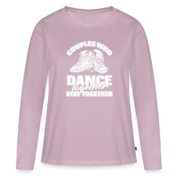 Couple professeur de danse - T-shirt manches longues Premium bio Femme - rose poudré - Devant - Julia (174cm)