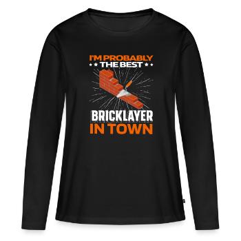 Masonry brick - Women's Premium Organic Long Sleeve Shirt - black - Front - Julia (174cm)