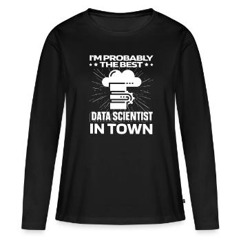 Data Science Data Analyst Server - Frauen Premium Bio Langarmshirt - Schwarz - Vorne - Julia (174cm)