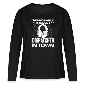 Casque d’opération du centre de contrôle des appels d’urgence - T-shirt manches longues Premium bio Femme - noir - Devant - Julia (174cm)