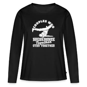 Breakdance Breakdancer Breakdancing Couple - T-shirt manches longues Premium bio Femme - noir - Devant - Julia (174cm)