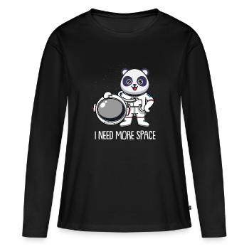 Panda géant Panda Ours Astronaute - T-shirt manches longues Premium bio Femme - noir - Devant - Julia (174cm)
