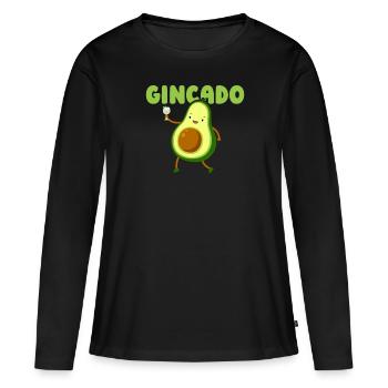 Gin Avocat - T-shirt manches longues Premium bio Femme - noir - Devant - Julia (174cm)