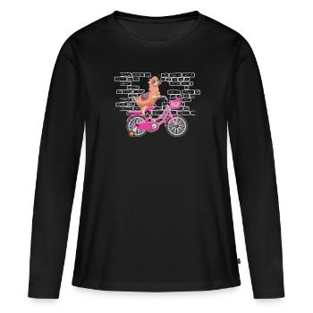 Lama Llama Vélo - T-shirt manches longues Premium bio Femme - noir - Devant - Julia (174cm)