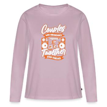 Breakdance Breakdancer Breakdancing Couple - T-shirt manches longues Premium bio Femme - rose poudré - Devant - Julia (174cm)