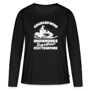 Paire de motoneiges - T-shirt manches longues Premium bio Femme - noir - Devant - Julia (174cm)