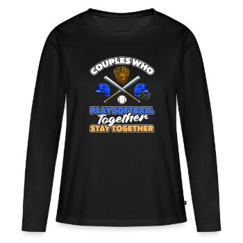 Paire de softball - T-shirt manches longues Premium bio Femme - noir - Devant - Julia (174cm)