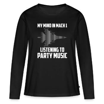 Ingénieur du son Ingénieur du son Humour Ingénieur du son - T-shirt manches longues Premium bio Femme - noir - Devant - Julia (174cm)