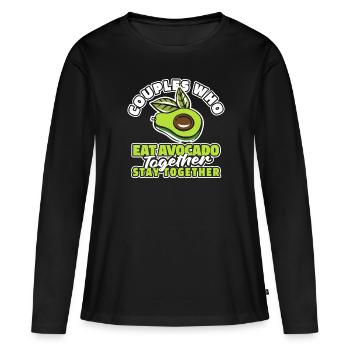 Paire d’avocats - T-shirt manches longues Premium bio Femme - noir - Devant - Julia (174cm)