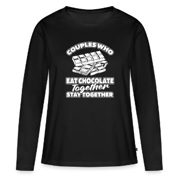 Chocolate Chocolate Pair - Women's Premium Organic Long Sleeve Shirt - black - Front - Julia (174cm)