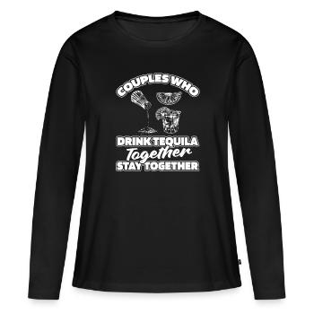 Paire de tequila - T-shirt manches longues Premium bio Femme - noir - Devant - Julia (174cm)