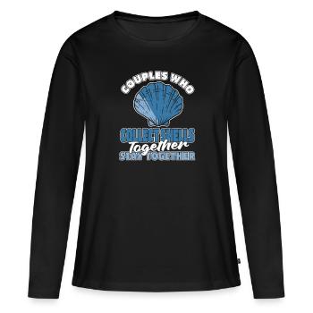 Paire de coquilles - T-shirt manches longues Premium bio Femme - noir - Devant - Julia (174cm)