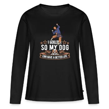 Bloc Chien de bloc - T-shirt manches longues Premium bio Femme - noir - Devant - Julia (174cm)