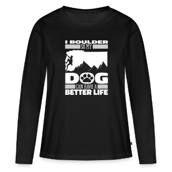 Bloc Chien de bloc - T-shirt manches longues Premium bio Femme - noir - Devant - Julia (174cm)