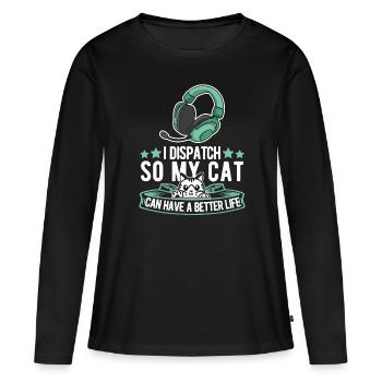 Chats du centre de contrôle des appels d’urgence - T-shirt manches longues Premium bio Femme - noir - Devant - Julia (174cm)
