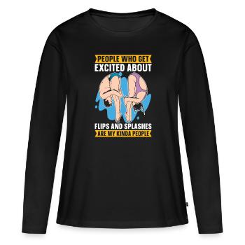 Plongeurs plongeurs - T-shirt manches longues Premium bio Femme - noir - Devant - Julia (174cm)