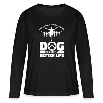 Ultramarathon Dog - Women's Premium Organic Long Sleeve Shirt - black - Front - Julia (174cm)