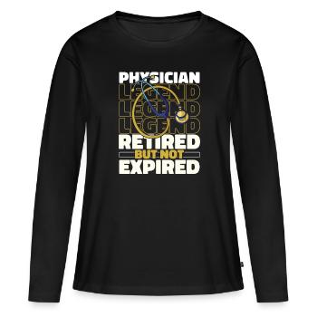 Médecin généraliste Médecin à la retraite - T-shirt manches longues Premium bio Femme - noir - Devant - Julia (174cm)
